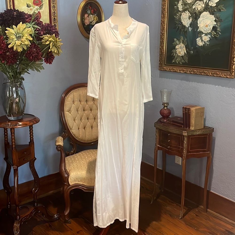 White Floor Length Cotton Maxi
